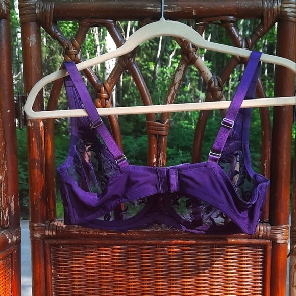 🌟3/50 Soma Purple Lace Sexy Sheer Bra - Picture 5 of 10